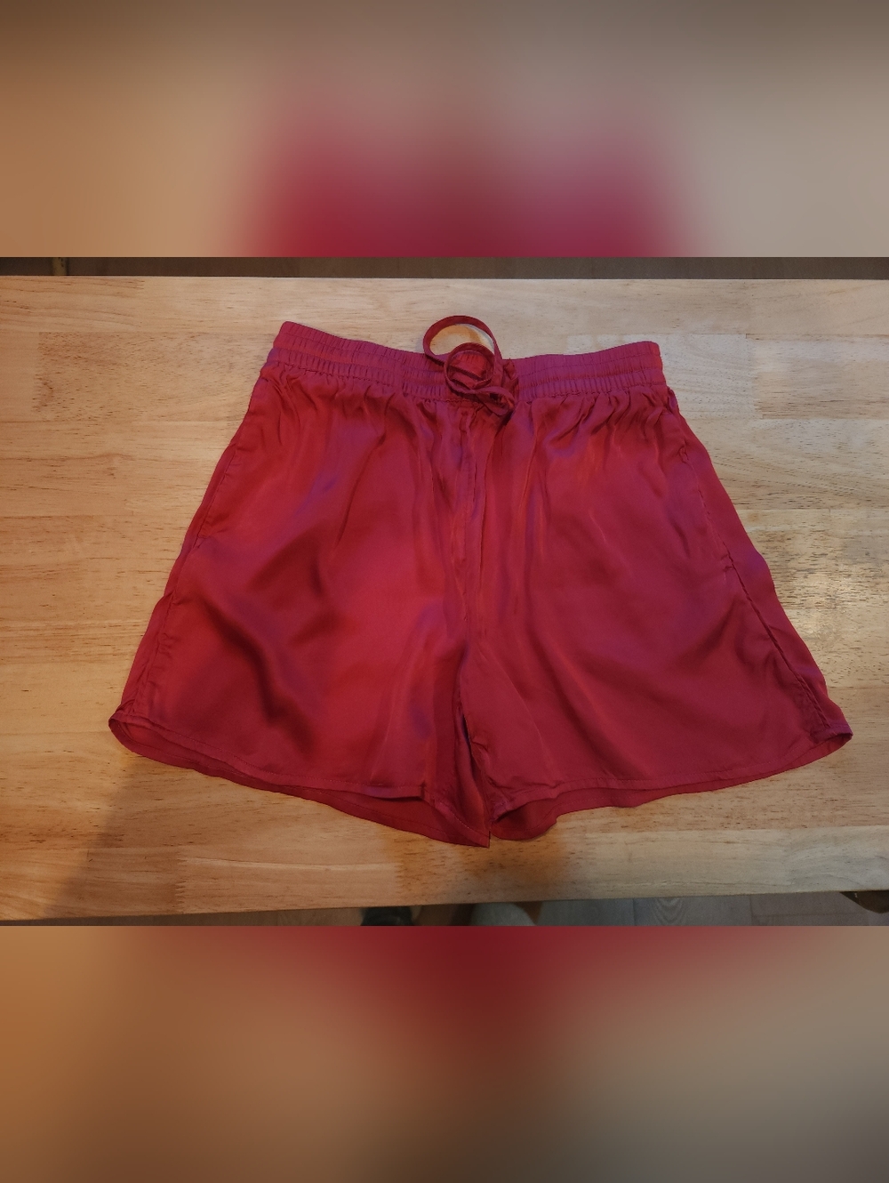 Women's Red Drawstring Lounge Shorts